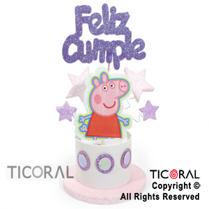 ADORNO TAMBOR PEPPA PIG FIGURA FELIZ CUMPLE TELGO x 1